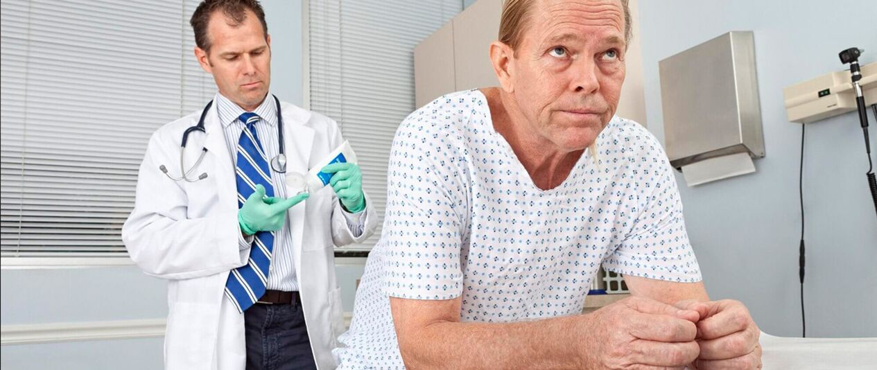Patient with prostatitis with a proctologist